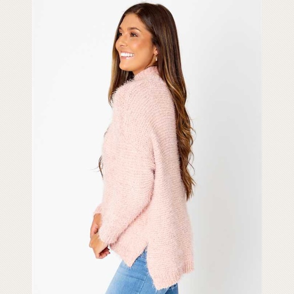 Mina Eyelash Sweater Salmon Pink M/L NEW - Picture 2 of 5